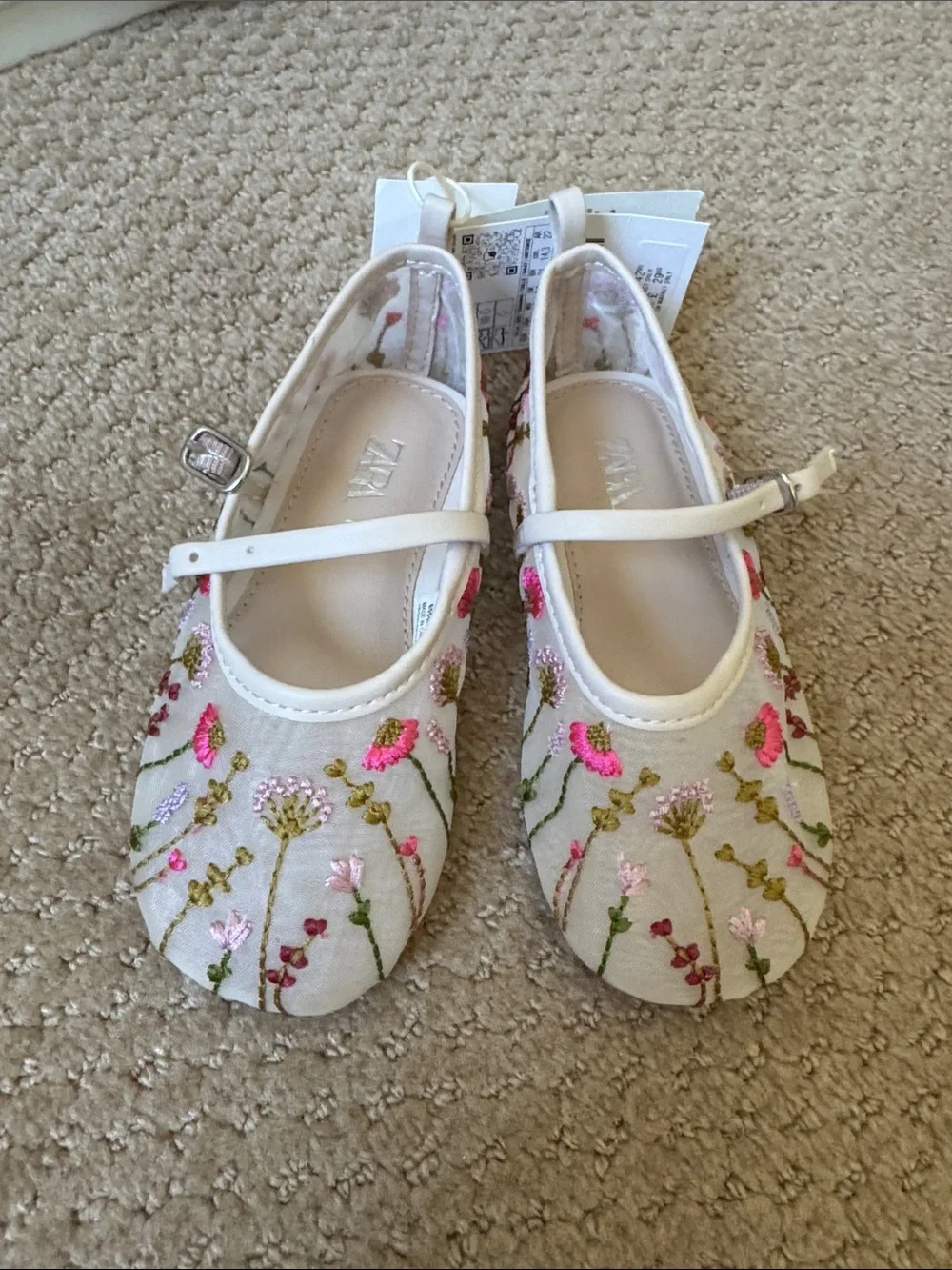 Zara Embroidered ballet flats